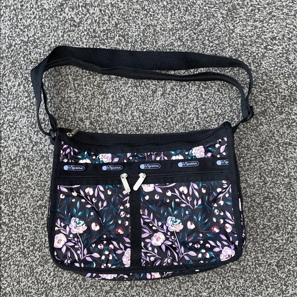 LeSportsac Deluxe Everyday Crossbody Shoulder Bag Dancing Roses Floral